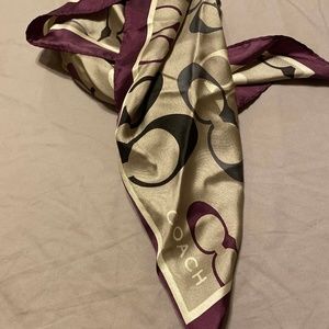 Coach Scarf Purple, Black, Grey